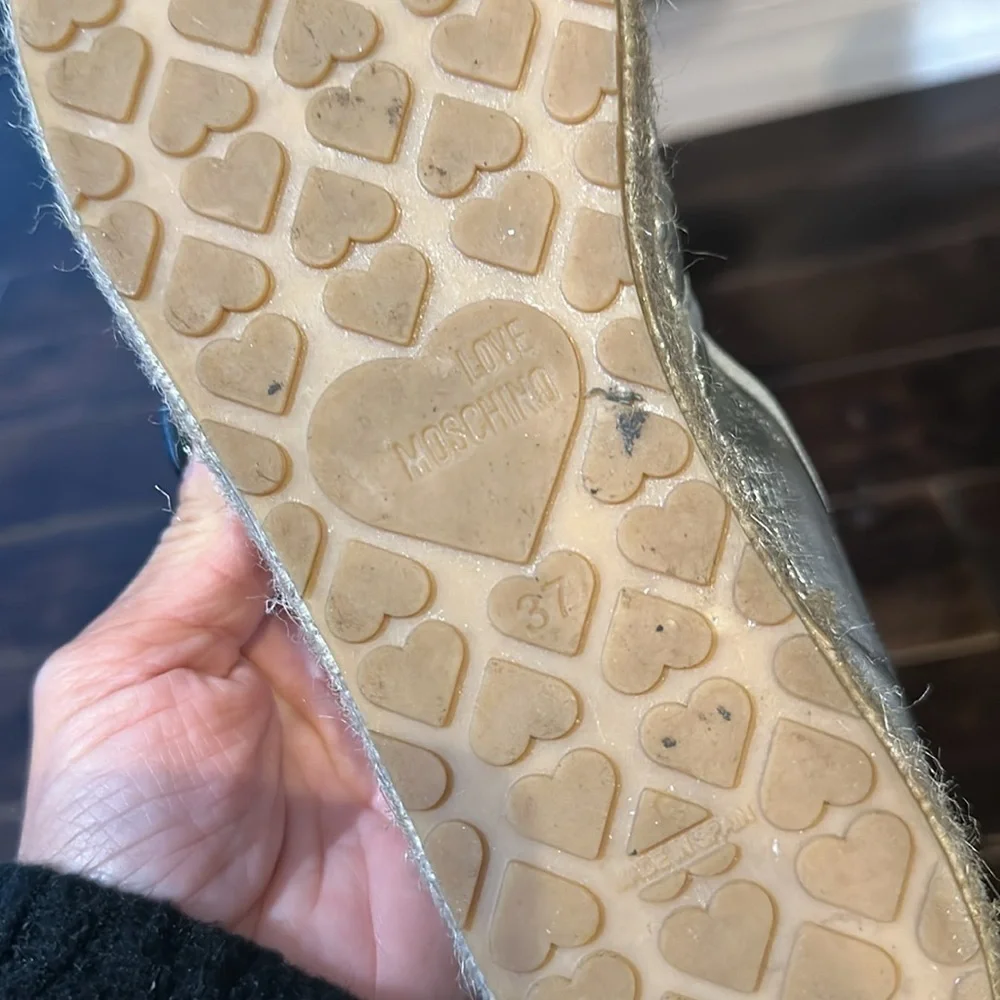 Love Moschino silver espadrilles size 37